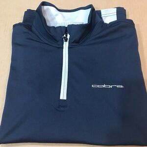Puma Navy and White Quarter-Zip Pullover